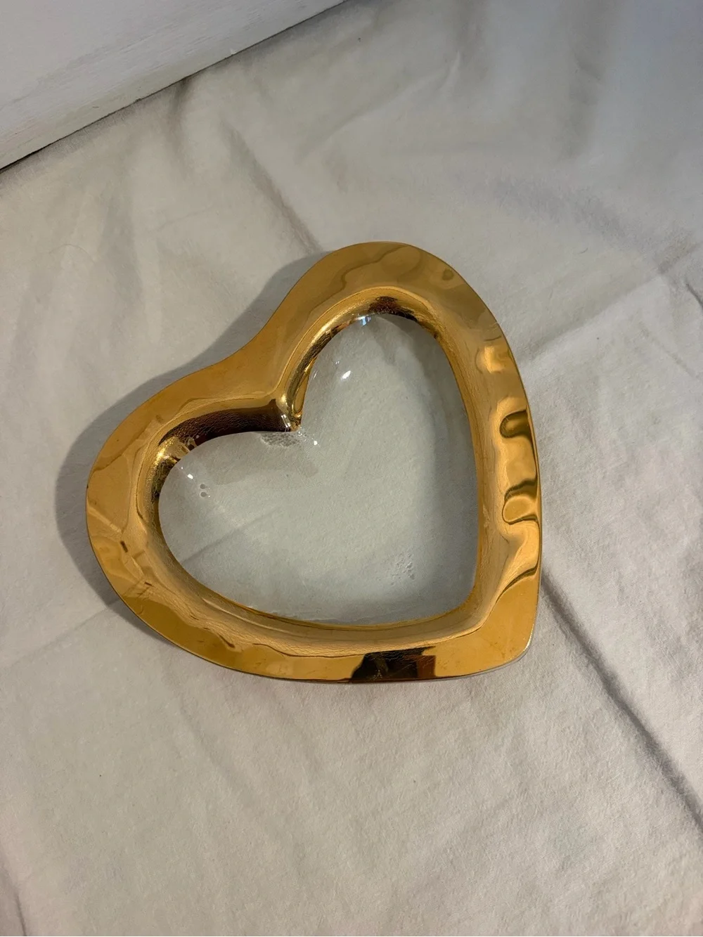 Gold Heart Shaped Decorative Dish